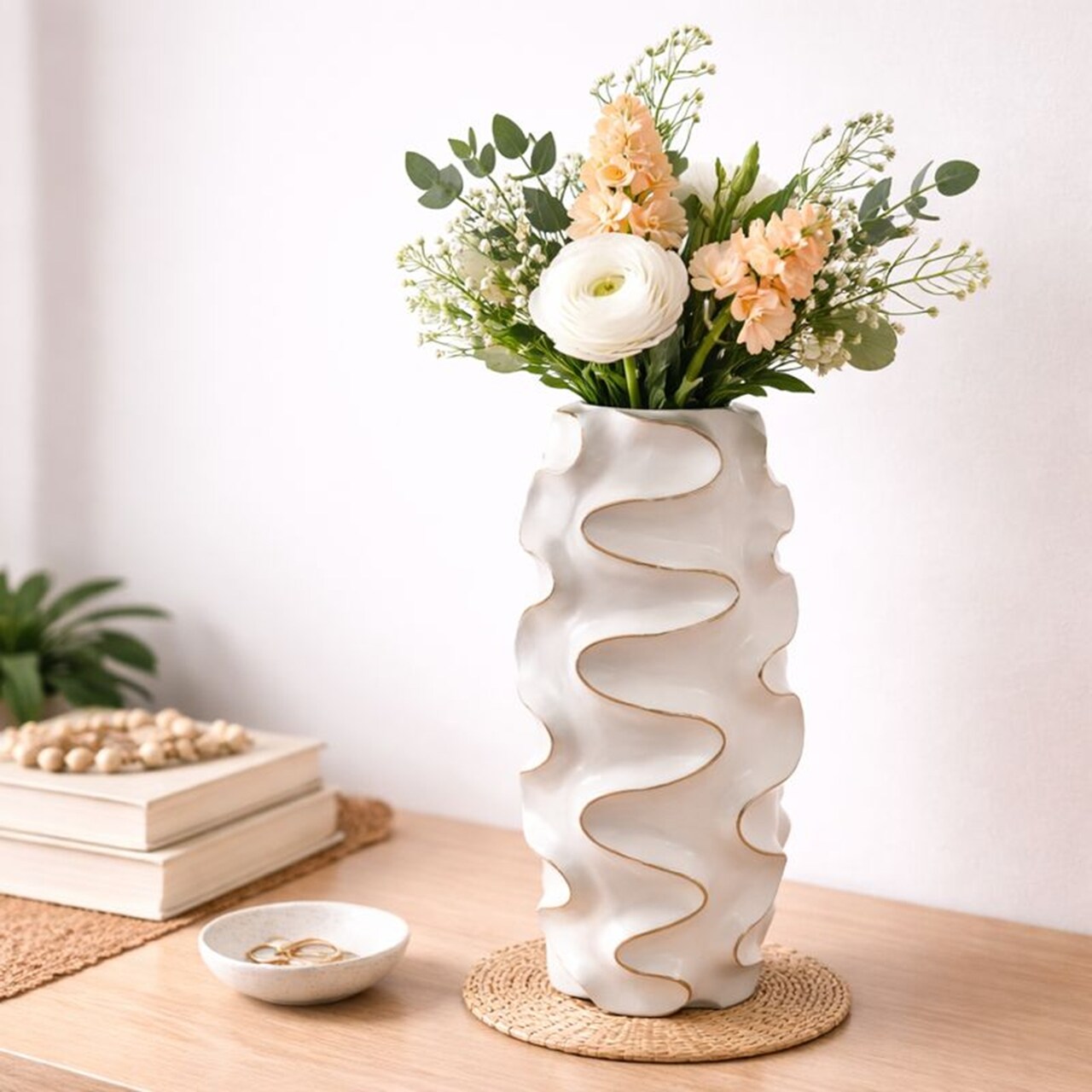 Vase | Decorative Handcrafted Accent Wood Vase | 6.3x17.5" | Unique Artisan Home Décor for Living Room, Office & Rustic Interiors